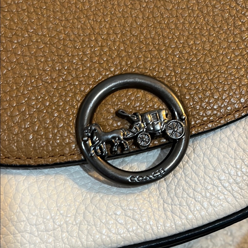 Coach Jade Leather Mini Belt Bag in Colorblock Crossbody Purse Adjustable Strap - Picture 2 of 6